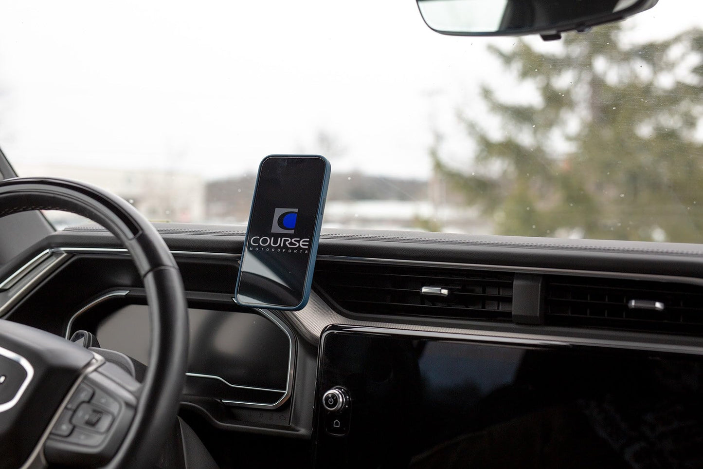 Course Motorsports Direct Fit Phone Mount - GMC Sierra Denali 1500 AT4 (2022+), 2500-3500HD Denali (2024+) Cradle Head - No Charging Manual Closing