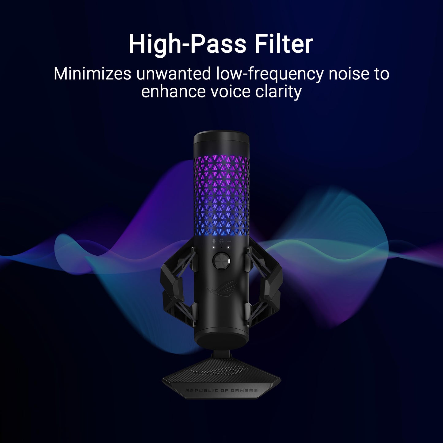ASUS ROG Carnyx USB Gaming Microphone (25mm Condenser Capsule, 192kHz/24-bit, Cardioid, high-Pass Filter, Built-in pop Filter, Metal Shock Mount