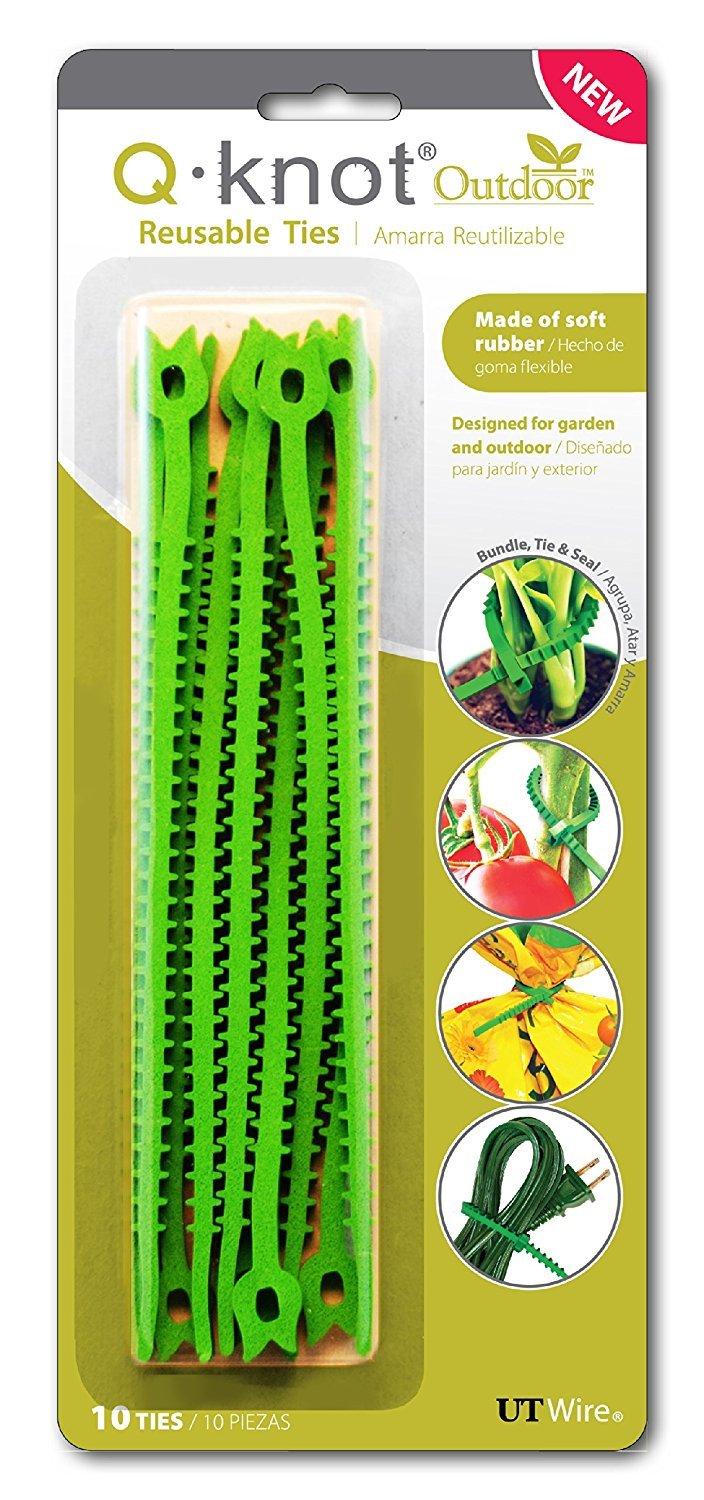 UT Wire Q Knot Outdoor Garden Reusable Tie - (Green) 2 Packs …