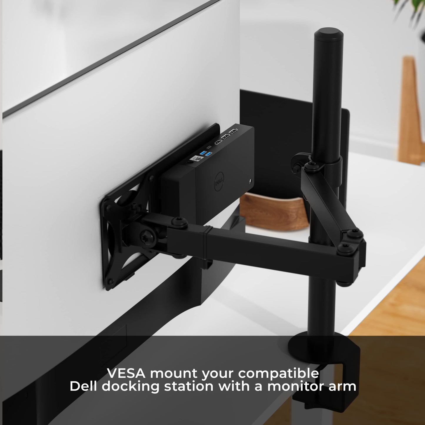 HumanCentric Monitor Arm VESA Mount Extension Compatible with Dell Docking Station WD19, W19TB, WD19DC, and WD15, Adapter for Dell Docking Station Arm