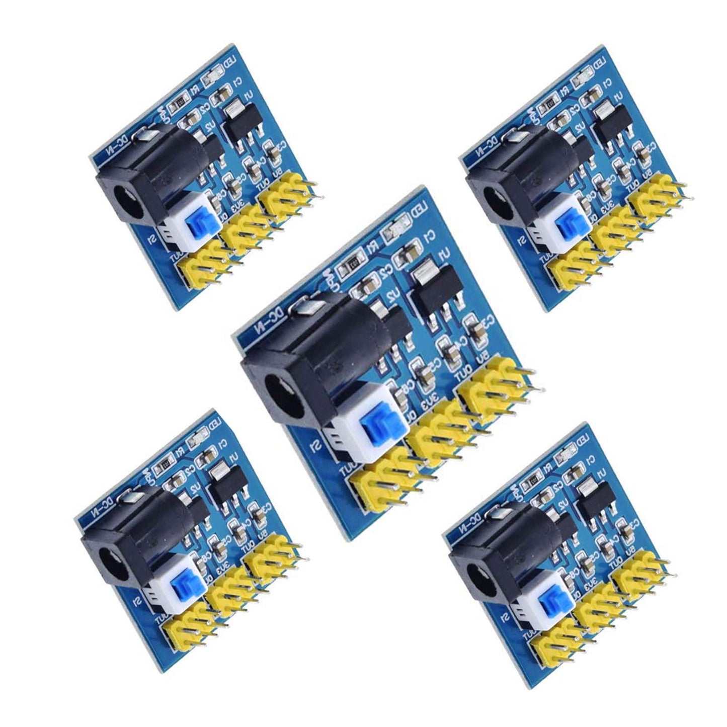 KEAcvise 5Pieces DC-DC Power Module, 12V to 3.3V/5V/12V Triple Output, 6V-12V Input, 800mA Max Current