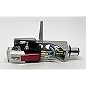 Cartridge and Stylus, Conical needle and Silver Headshell with mounting bolts for Sansui SR222, P50, FRD3, FR5080S, SR212, FRD35, FRQ5, SR525, FRD25