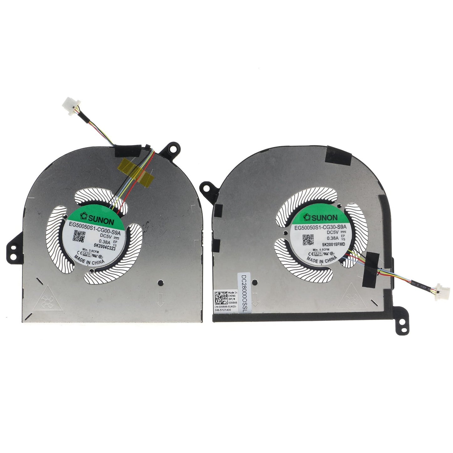 Replacement CPU+GPU Cooling Fan for DELL XPS 15 9500 9510 Precision 5550 0DJH35 009RK6