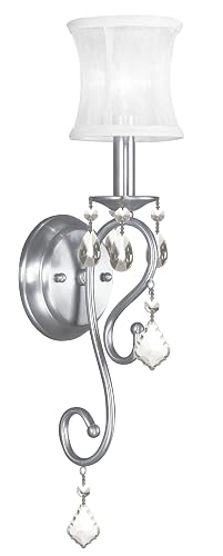 Livex Lighting 6301-91 Newcastle Brushed Nickel Wall Sconce , White