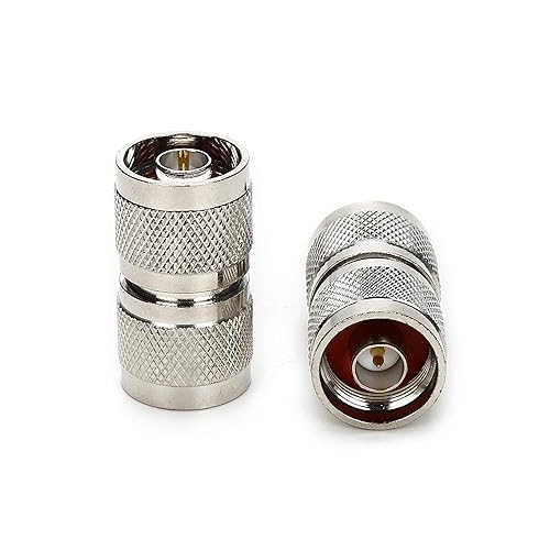 TLS.eagle N Type Connector Male to Male RF Coax Cable Adapter Barrel Connectors Double Male Plug Pack of 2