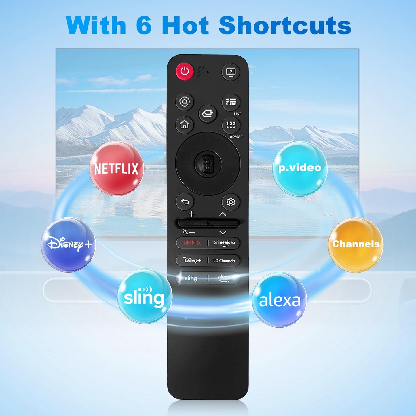MR25GA for LG smart TV Remote Controls and Will Replace for LG TV Remote Controls from 2019 to 2025. Compatible with the AN-MR25GA/24GA/23GA/22GA