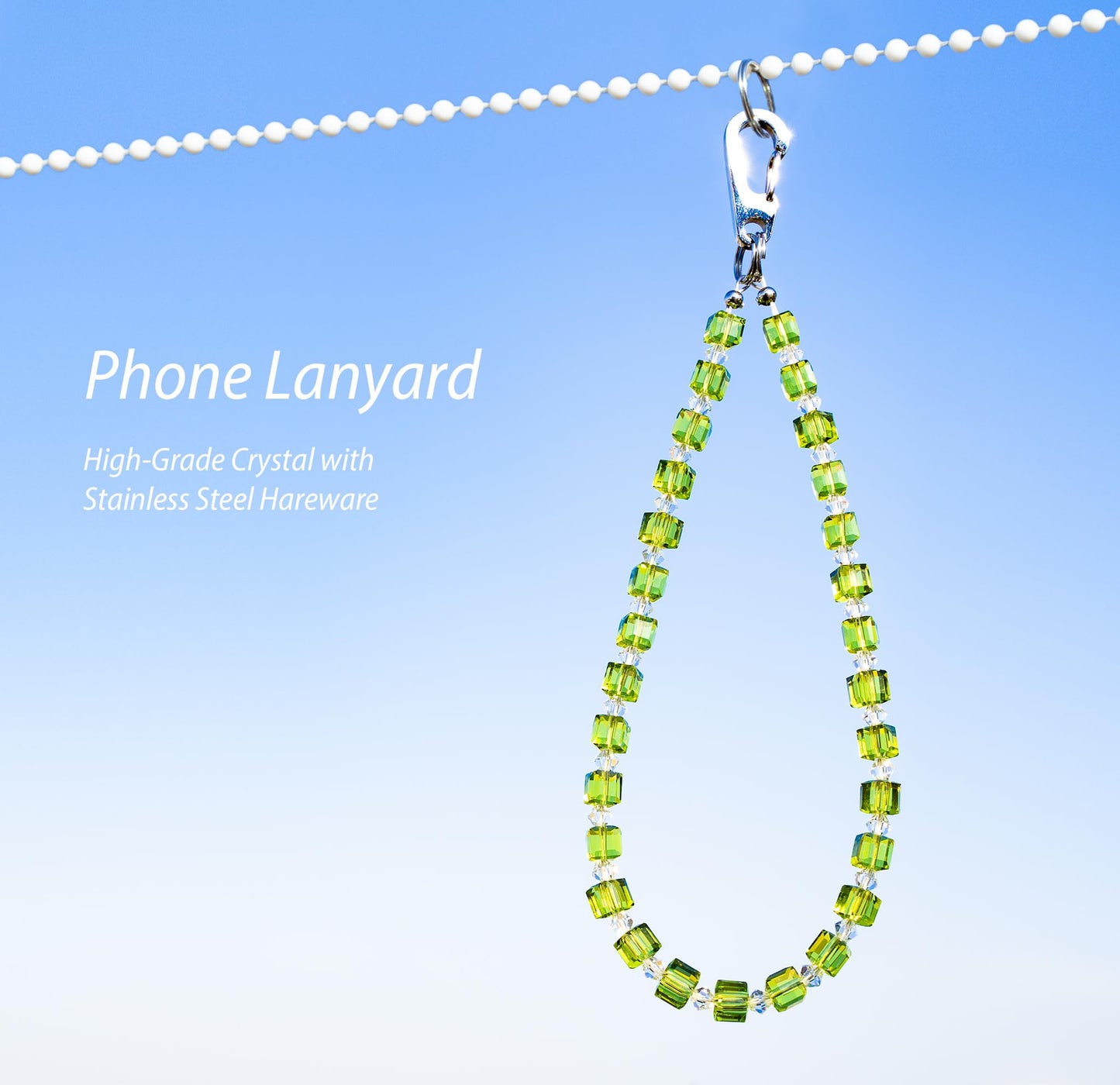 SENLLY Wristlet Phone Lanyard Charm, Selected K9 Crystal Wrist Strap, Use Stainless Steel Hardware, Jewel Gift for Women