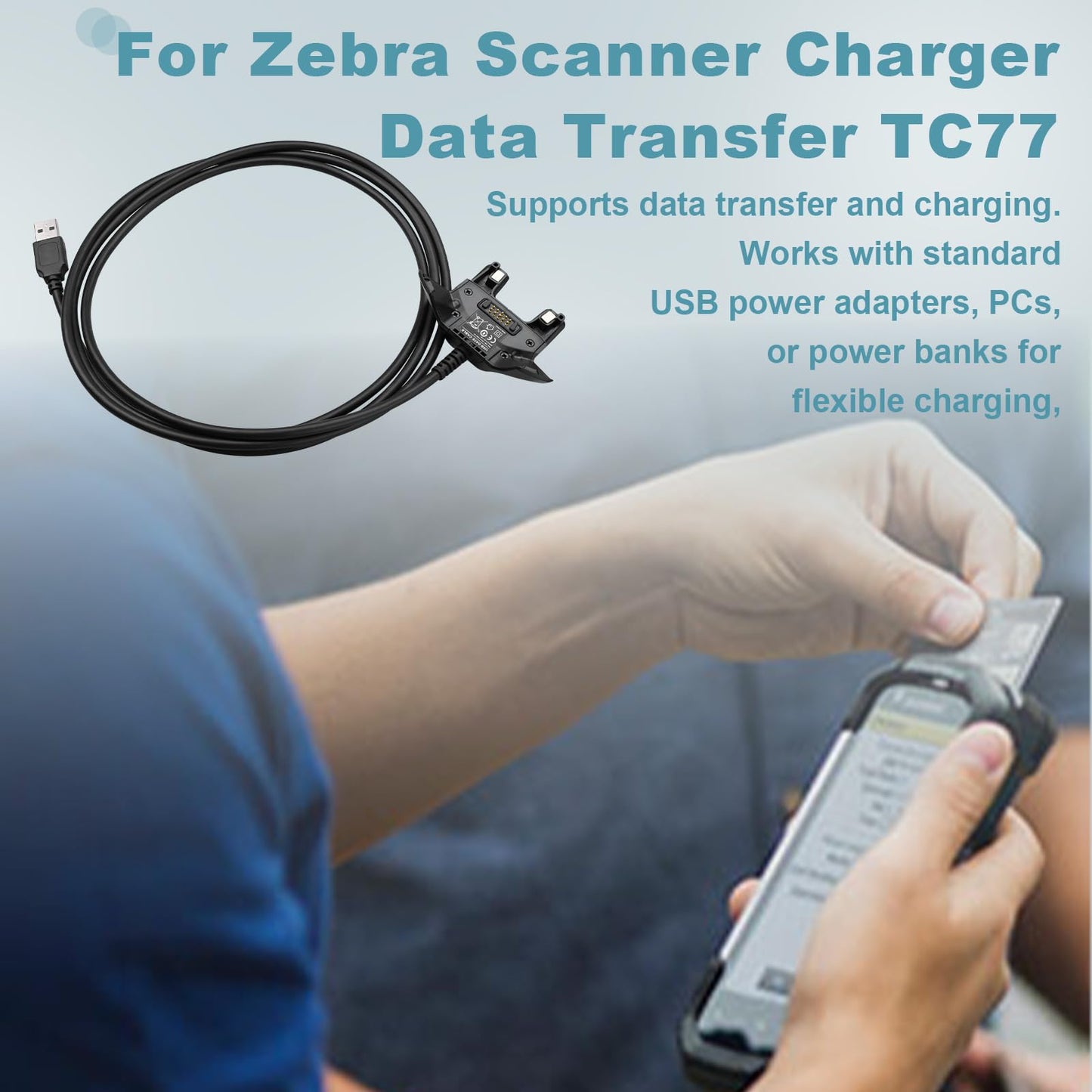 for Zebra Scanner TC77 USB Charger Cable: USB Charging Data Transfer Cord for Symbol TC70 TC77 TC75 TC72 TC55 TC75EK TC700H TC700K TC77HL TC720L TC70x