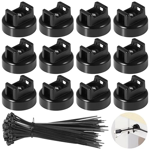 Magnetic Cable Zip Tie Mounts, 50 Pcs Magnets with 200 Pcs Cable Zip Ties, Multipurpose Magnetic Cable Holder for Cable Management, Wire Management