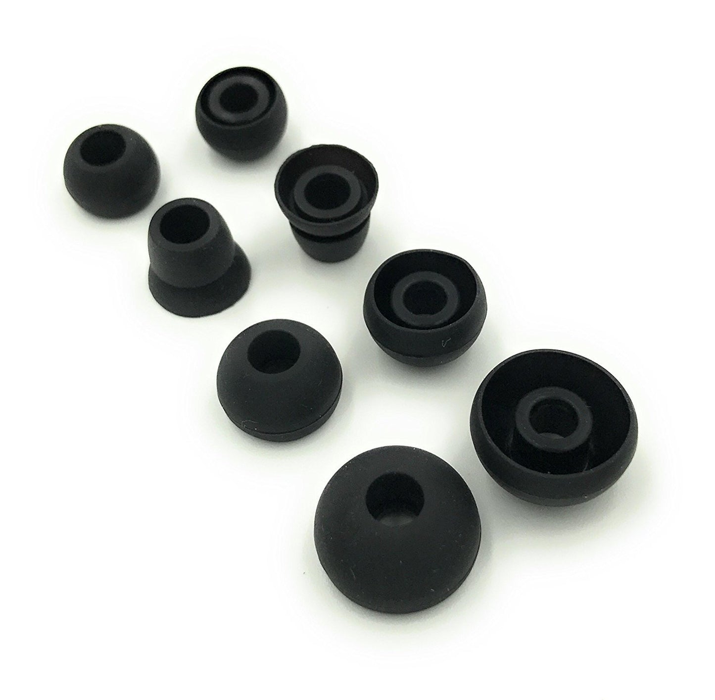 JustEarbuds Black Replacement Earbud Tips for Powerbeats 3, Powerbeats 2, Small, Medium, Large, Double Flange