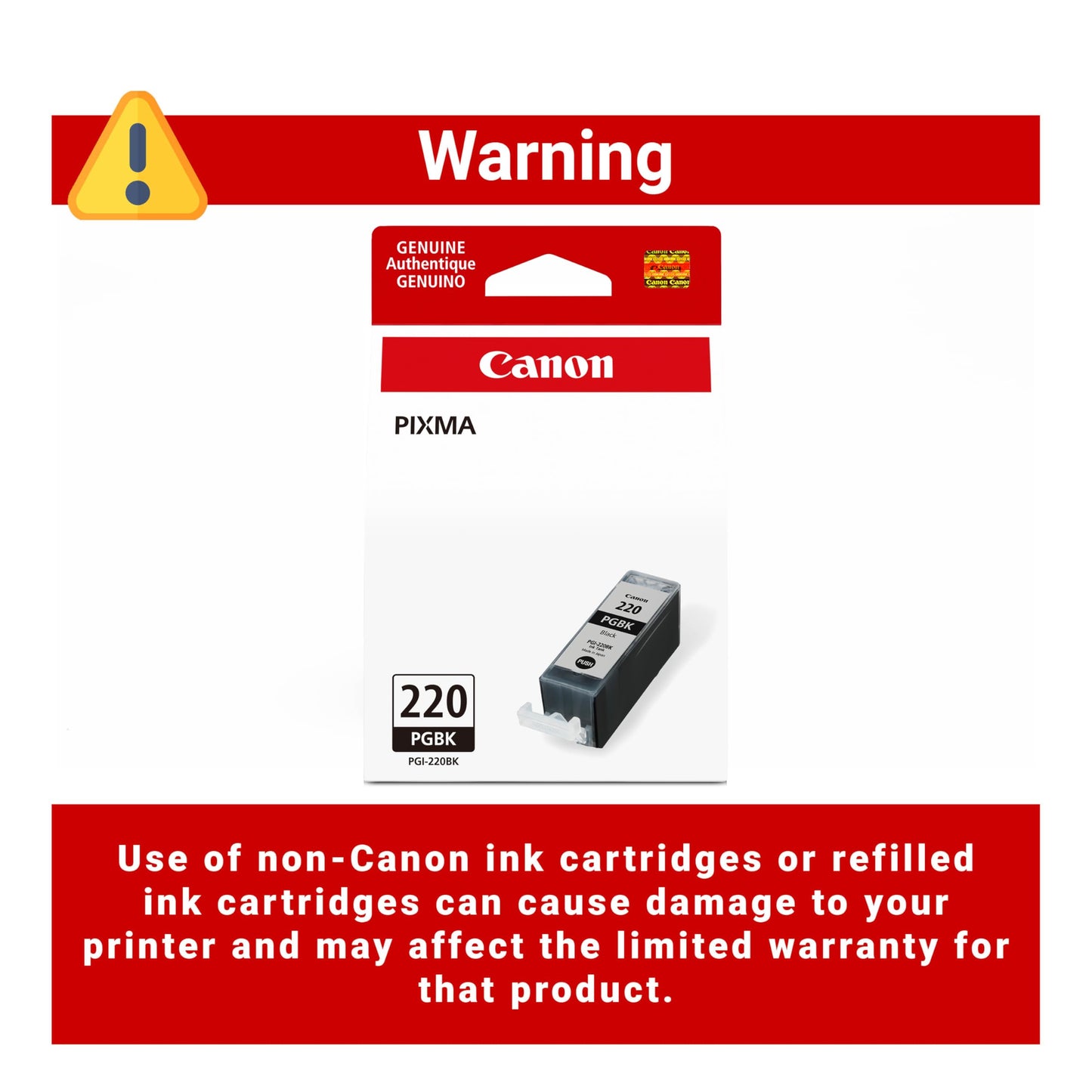 Canon PGI-220 Genuine Black Ink Tank, Compatible with MP980, MP560, MP620, MP640, MP990, MX860, MX870, iP4600, iP3600, and iP4700 Printers