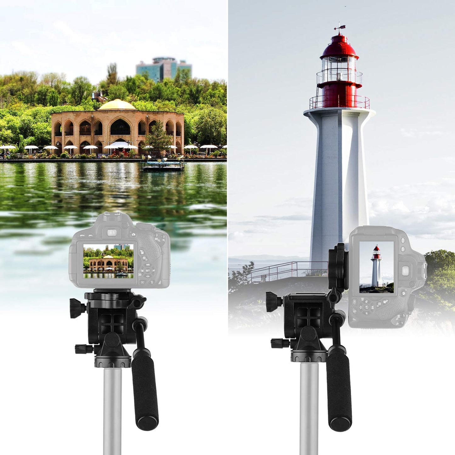 Andoer Fluid Ball Head Panoramic 360° Rotation Ball Head Max. Load 5kg/11 lbs with Handle for 1/4 inch Screw Camera Camcorder and 3/8 inch Monopod