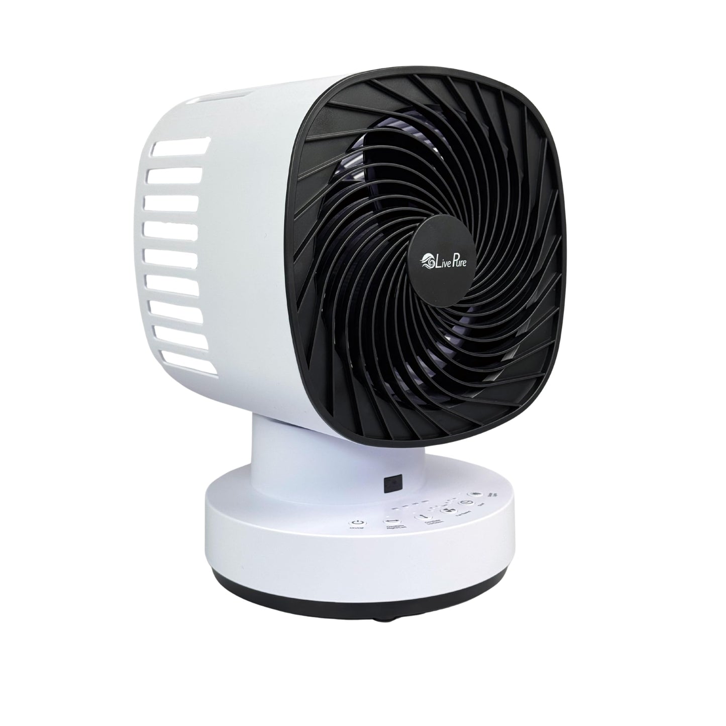 LivePure Rechargeable 4 Speed Orbital Dual Oscillating Fan w/Remote, White