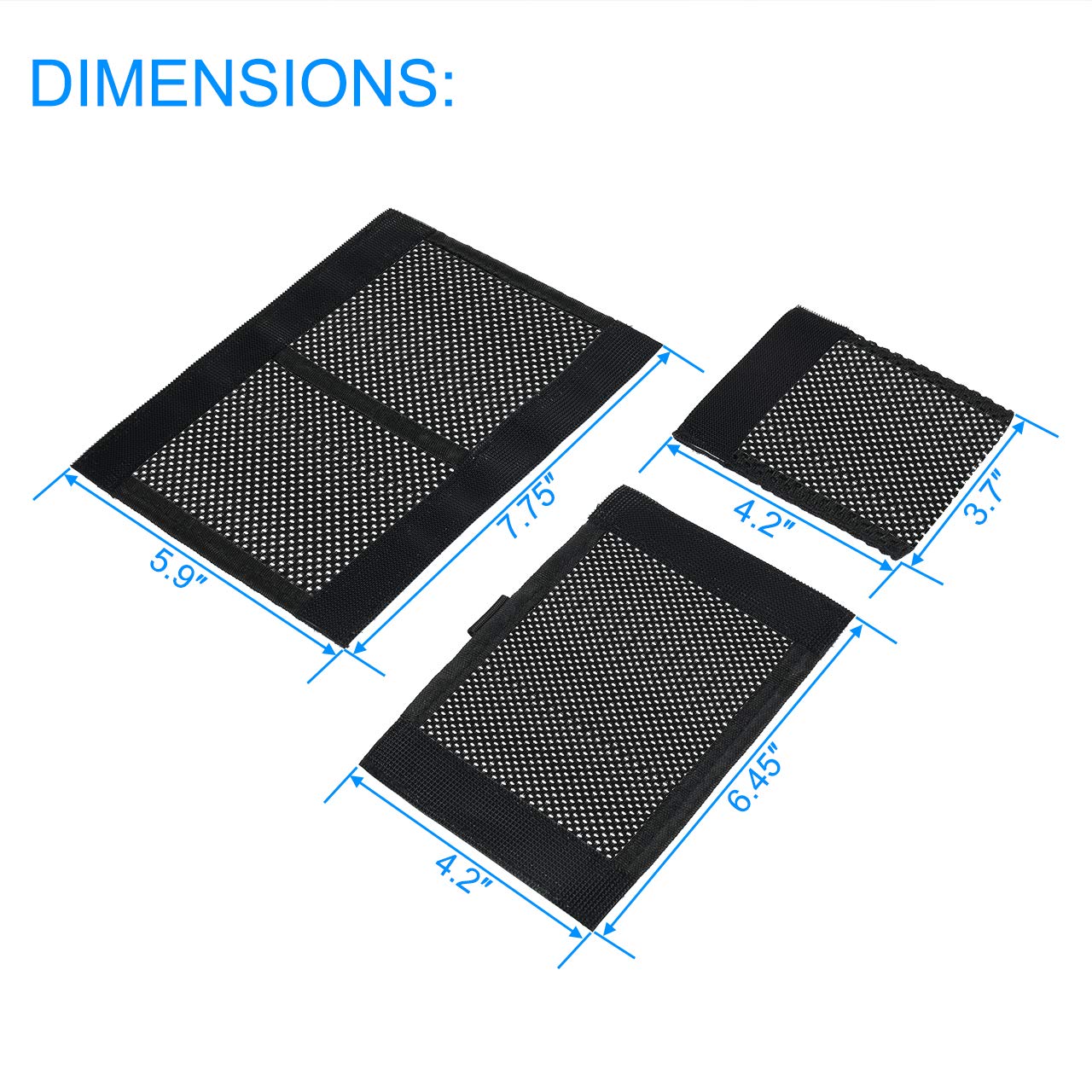 TXEsign Pack of 3 Sizes Hook and Loop Mesh Pockets Net Organizer for Securing Items in DSLR SLR Camera Insert/Video Bag