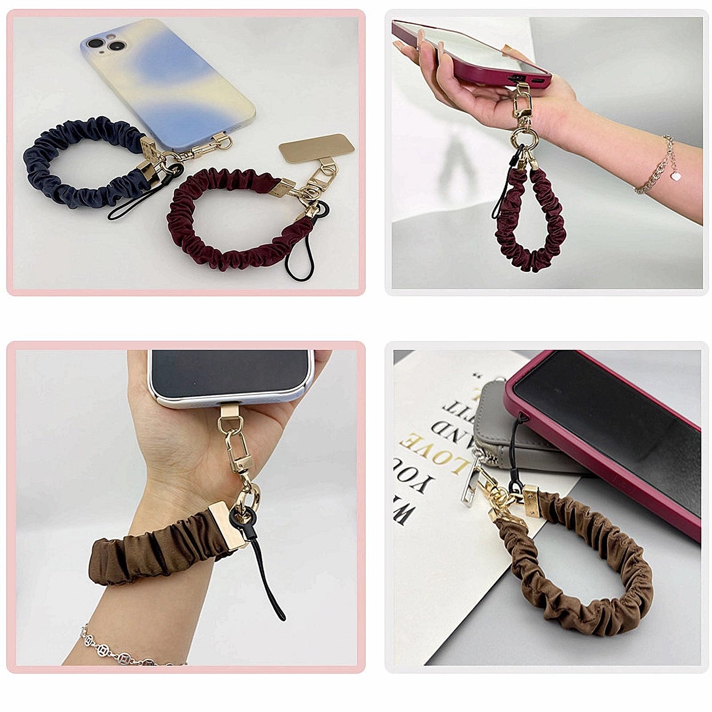 Long Pond Secure Adjustable Cell Phone Wrist Strap, Stylish Bracelet Wristlet, Anti-Lost Elastic Band for iPhone 16 Pro Max&Most Cellphones or Car