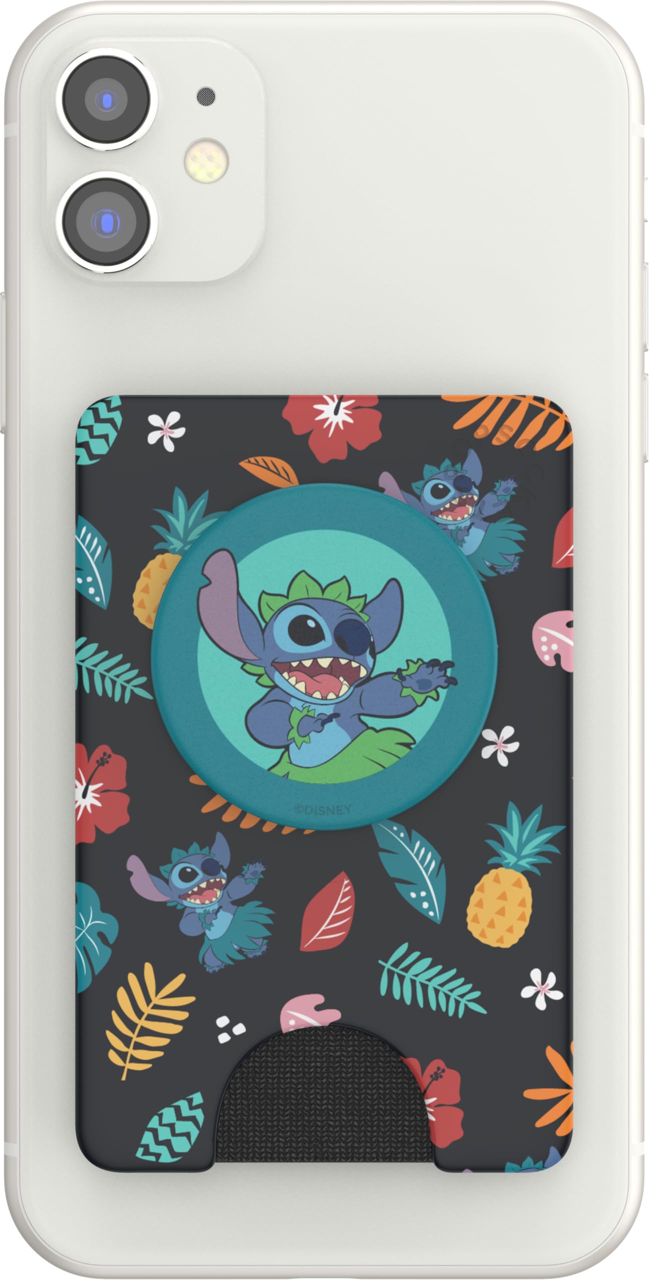 PopSockets Adhesive Phone Wallet and Card Holder with Grip, Disney - Stitch Aloha Pattern