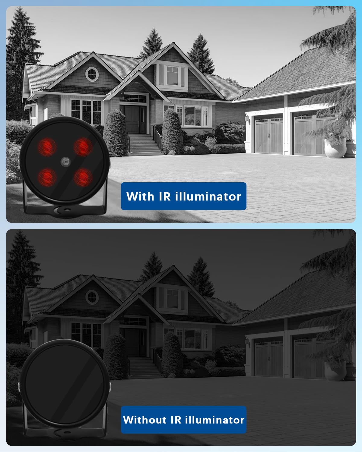 ?4 LED Waterproof ? IR Illuminator 90 Degree Wide Angle Long Range Infrared Light, 80ft 850nm IR Flood Lights with Power Adapter for Night Vision CCTV