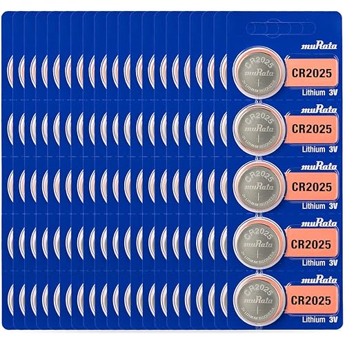 Murata CR2025 Battery DL2025 ECR2025 3V Lithium Coin Cell (100 Batteries)