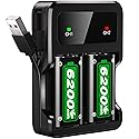 Ukor Fast Charging 2x6200mWh Rechargeable Battery Packs with Charger for Xbox One/Xbox Series X|S Xbox One S/Xbox One X/Xbox One Elite Wireless