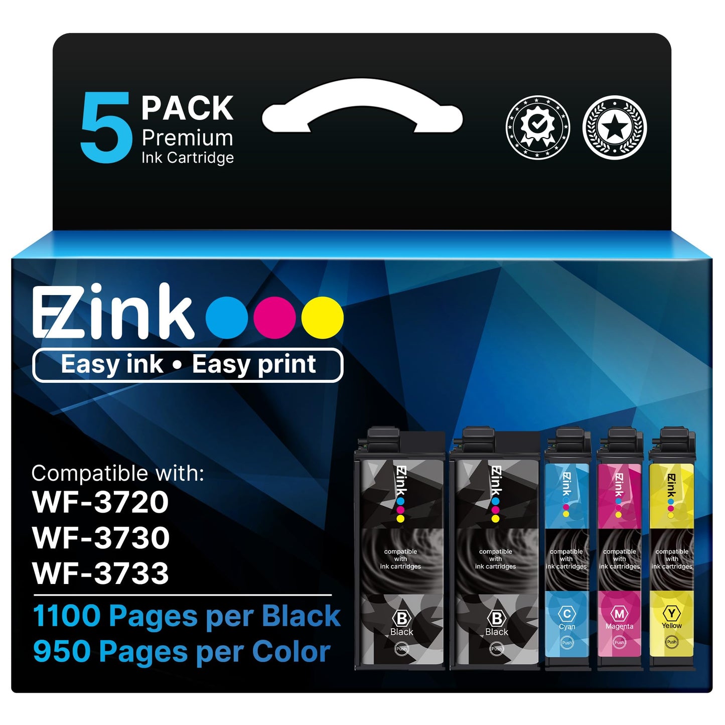 E-Z Ink Remanufactured Ink Cartridge Replacement for 702XL Combo Pack