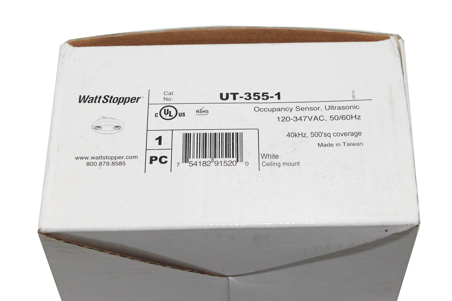 Wattstopper Ceiling Sensor UT-355-1 W Occupancy Sensor Ceiling Mount Motion Detector 120 277 230 347 VAC, White