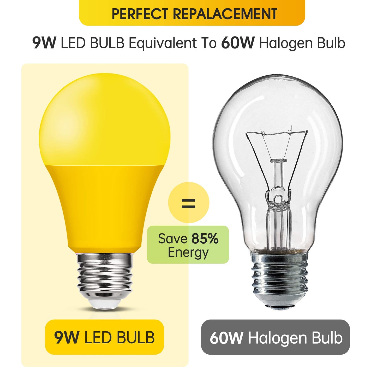 9W (60W Equivalent), E26 Base LED Blue Red Orange Purple Green Bulb, Party Decoration, Porch, Home Lighting, Holiday Lighting, Decorative