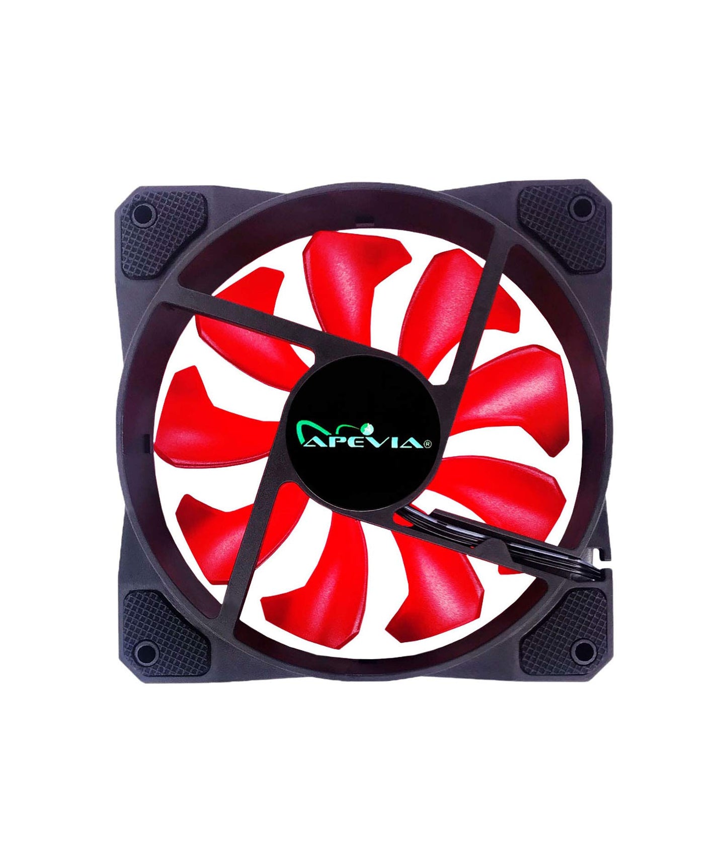 APEVIA CO312L-RD Cosmos 120mm Red LED Ultra Silent Case Fan w/ 16 LEDs & Anti-Vibration Rubber Pads (3 Pk)