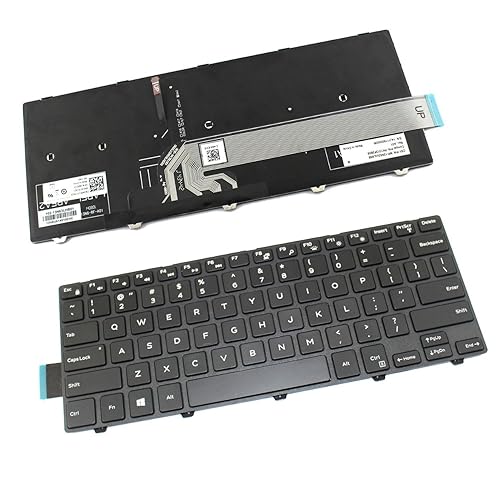 New US Black Backlit Keyboard (with Frame) Replacement for Dell PK1313P3B00 21H9J MP-13N6 MP-13N63USJ698 021H9J V147125BS1 Light Backlight