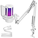 InnoGear Gaming USB Microphone, Noise Cancellation Condenser Mic with Mute, Gain, RGB Indicator, Boom Arm Stand for Streaming, Podcast, Twitch