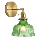 ZtuoYong Wall Sconces, Vintage Wall Lighting Fixture with Switch 180 Degree Adjustable, Glass Modern Wall Lamp for Bedroom Bathroom Doorway Living