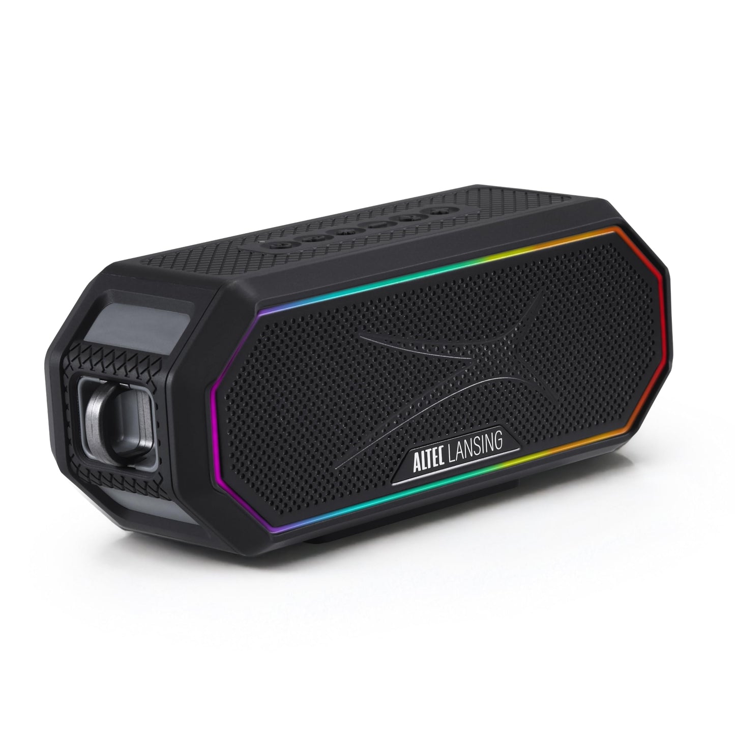 Altec Lansing Magnetic Bluetooth Speaker HYDRAJOLT 2.0, Waterproof IP67, 12W Output Power, 16H Battery, Multicolor LED, 100ft Wireless Range, Voice