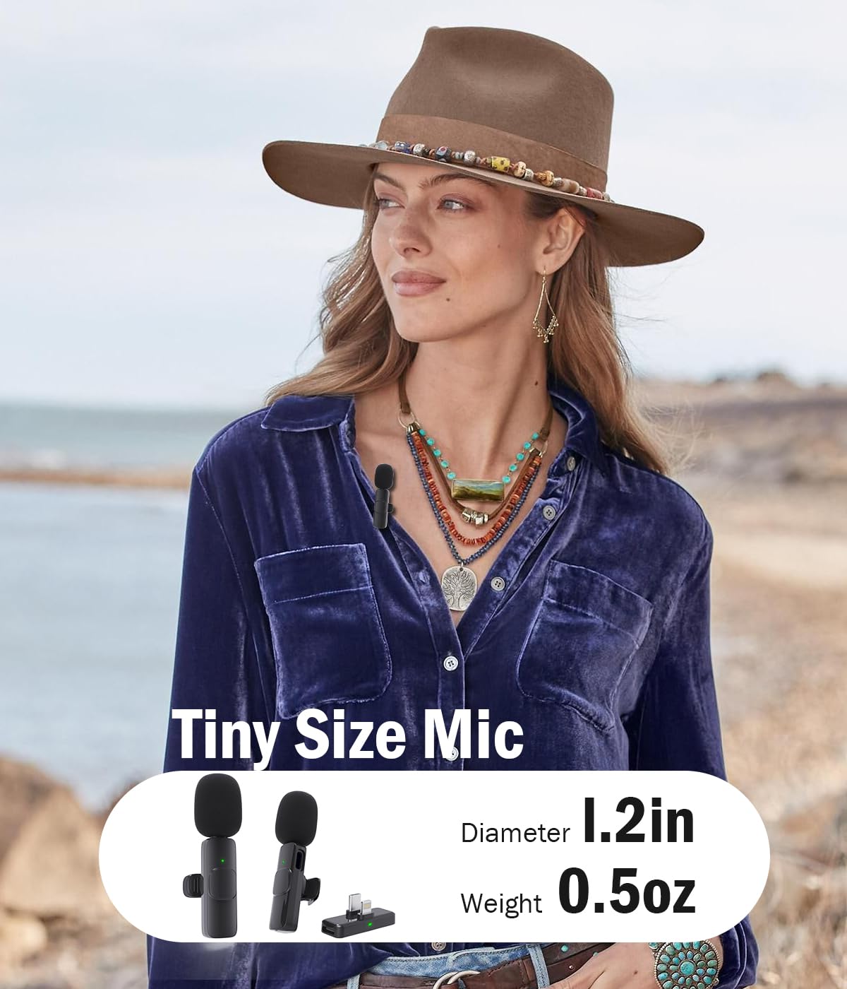 wedaniya Wireless Lavalier Mic with Case? Mini Microphone for Anchor Trainer iPhone Android Camera Complete 2 in 1 Kit Ready to Use Noise Cancelling