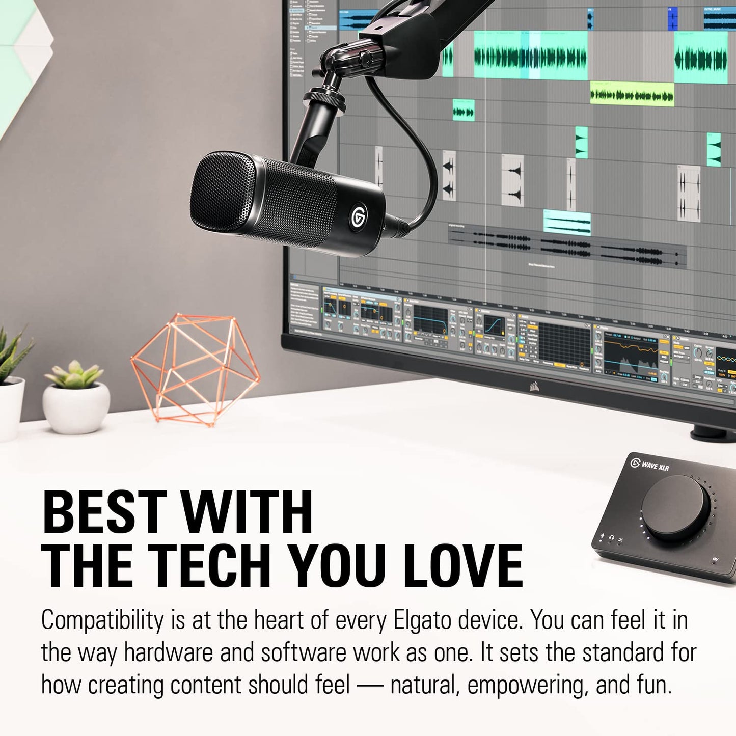Elgato Wave DX - Dynamic XLR Microphone, Cardioid pattern, Noise Rejection, speech optimised for Podcasting, Streaming, Broadcasting, No Signal