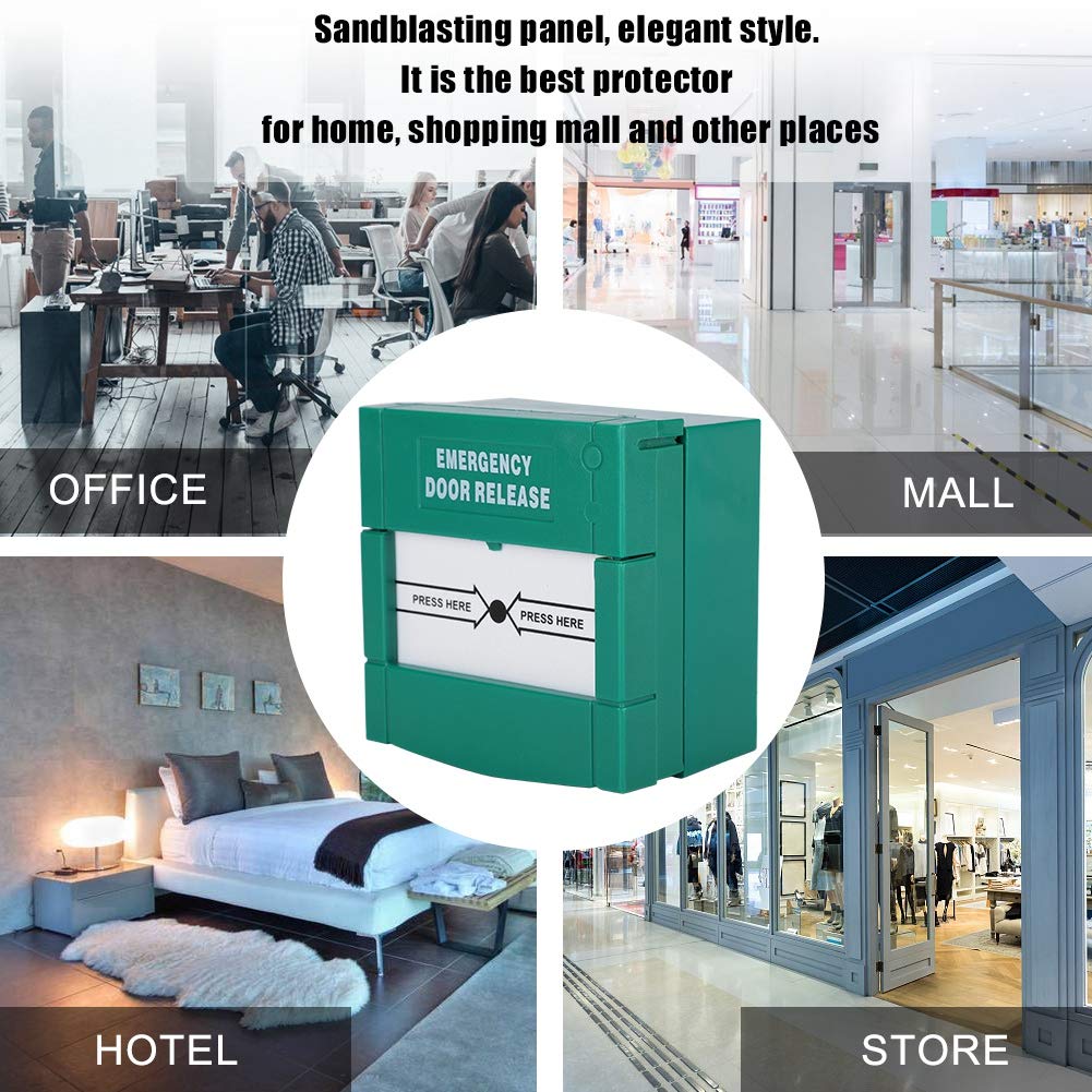 Emergency Door Release Break Glass Fire Alarm Green Security Alarm for Home Security