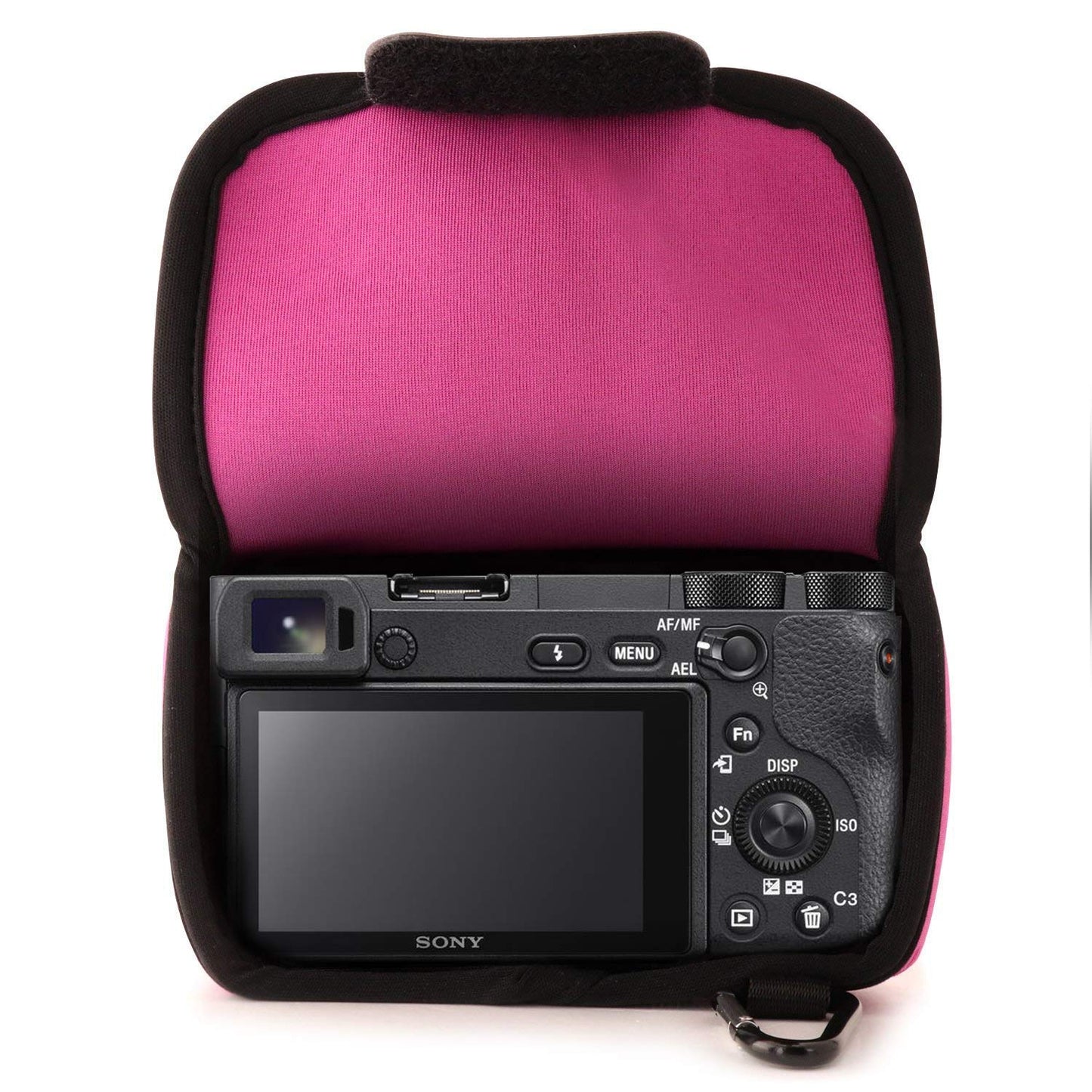 MegaGear MG064 Ultra Light Neoprene Camera Case Compatible with Sony Alpha A6400, A6500, A6300, A6000 (16-50 mm)-Hot Pink (MG066)