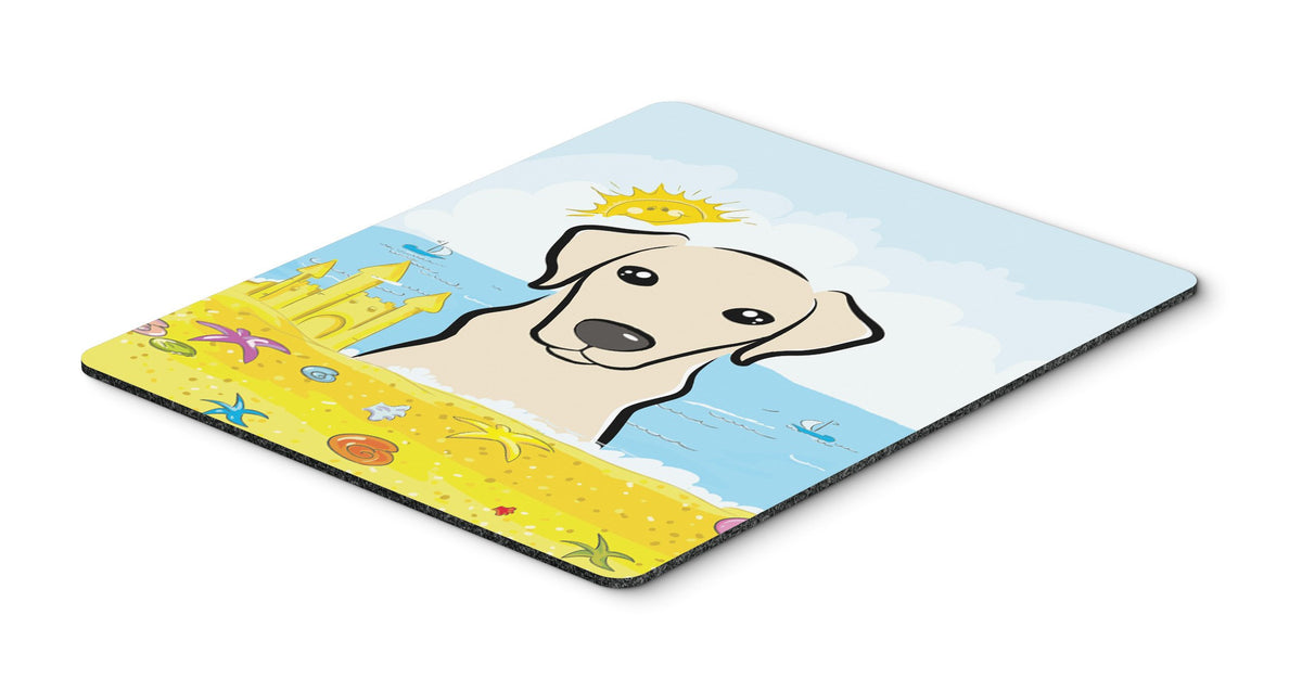 Caroline's Treasures BB2090MP Yellow Labrador Summer Beach Mouse Pad, Hot Pad or Trivet for Home Office Gaming Working Computers Laptop Mouse