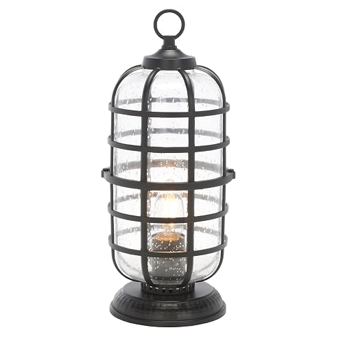 SAFAVIEH Lighting Collection Rigel Black Outdoor 13-inch Table Lamp (LED Bulb Included)