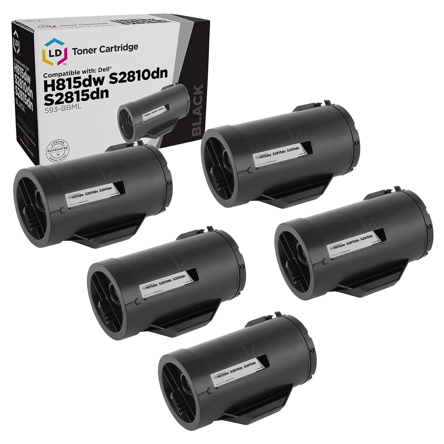 LD Products Compatible Toner Cartridge Replacement for Dell 593-BBML F9G3N (Black, 5-Pack) Compatible with the Following Dell S2810dn S2815dn H815dw