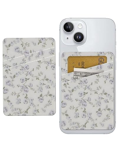 JYCardPKT Phone Card Holder Leather, Dual Pocket Phone Wallet Adhesive Stick On, Cute Phone Case Credit Card Holder, Suitable for Most of Phones