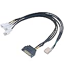 Akasa FLEXA FP3S | 1 to 3 Ways | 4-pin PWM Fan Splitter Cable | Supports 3 PWM Fans from a Single Motherboard PWM Header | with 15-pin SATA PSU