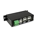 Coolgear Industrial 4-Port Powered USB 2.0 Hub with Port Status LEDs, Metal Housing, 7-24 VDC Input, Wall and DIN-Rail Mountable, PC & Mac Compatible