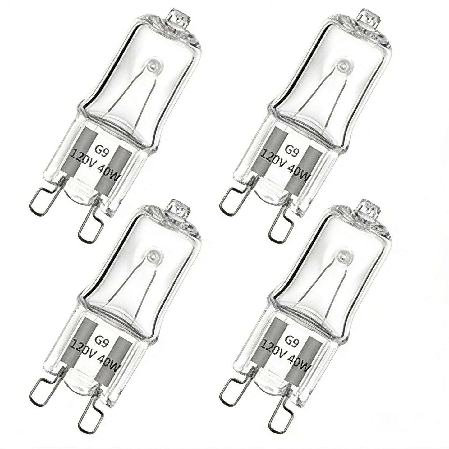 Hujnagh 4 Pcs WB25T10102 Lamp Halogen Bulb G9 40W 120V, High Temperature Resistant Oven Light Bulb Replacement for Microwave Range Hood Stove, G9