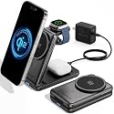SureTech Qi2.2 Certified 3-in-1 Foldable Wireless Charging Station for Apple Devices with 65W Adapter, 25W Fast Charging Dock, Portable Magnetic