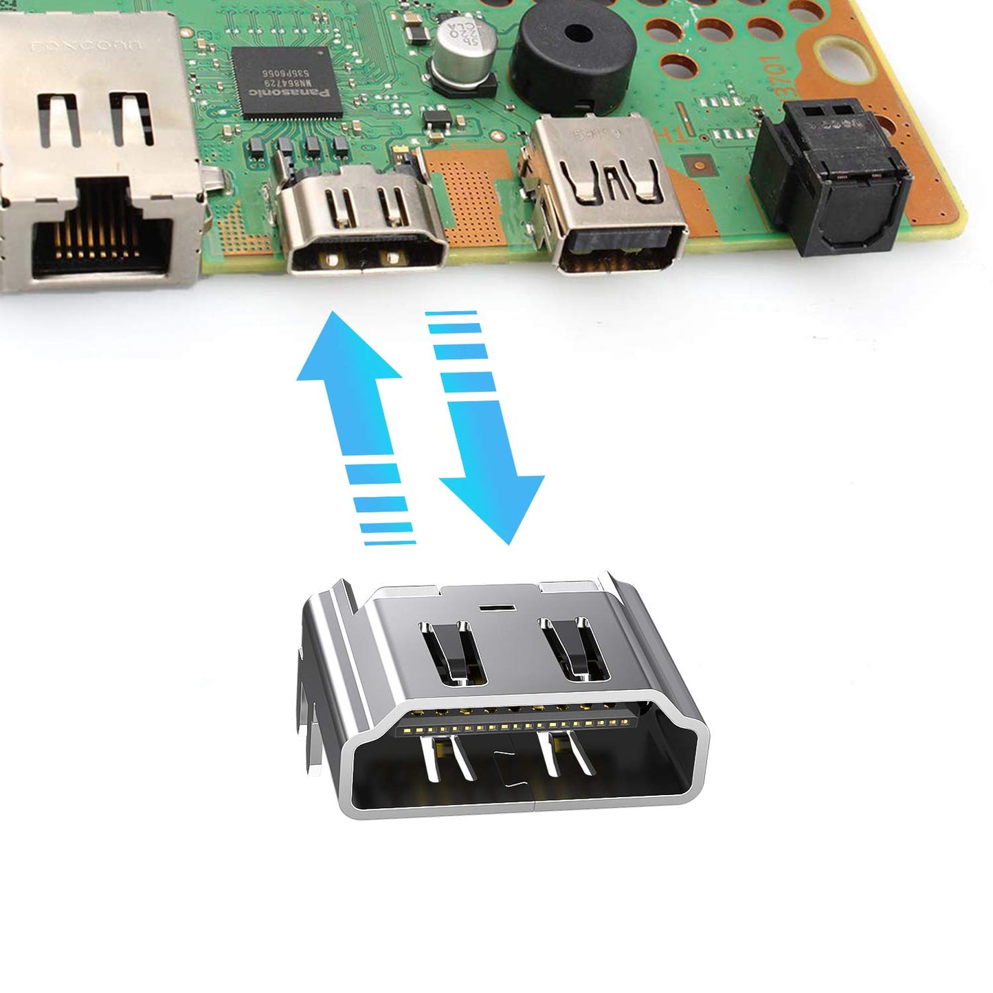 ZIYUETEK 6 Pack HDMI Port Socket Interface Connector Replacement for Sony PlayStation 4 PS4 Cuh-1001a Cuh-1115a (Note:NOT FIT for PS4 Slim/pro)