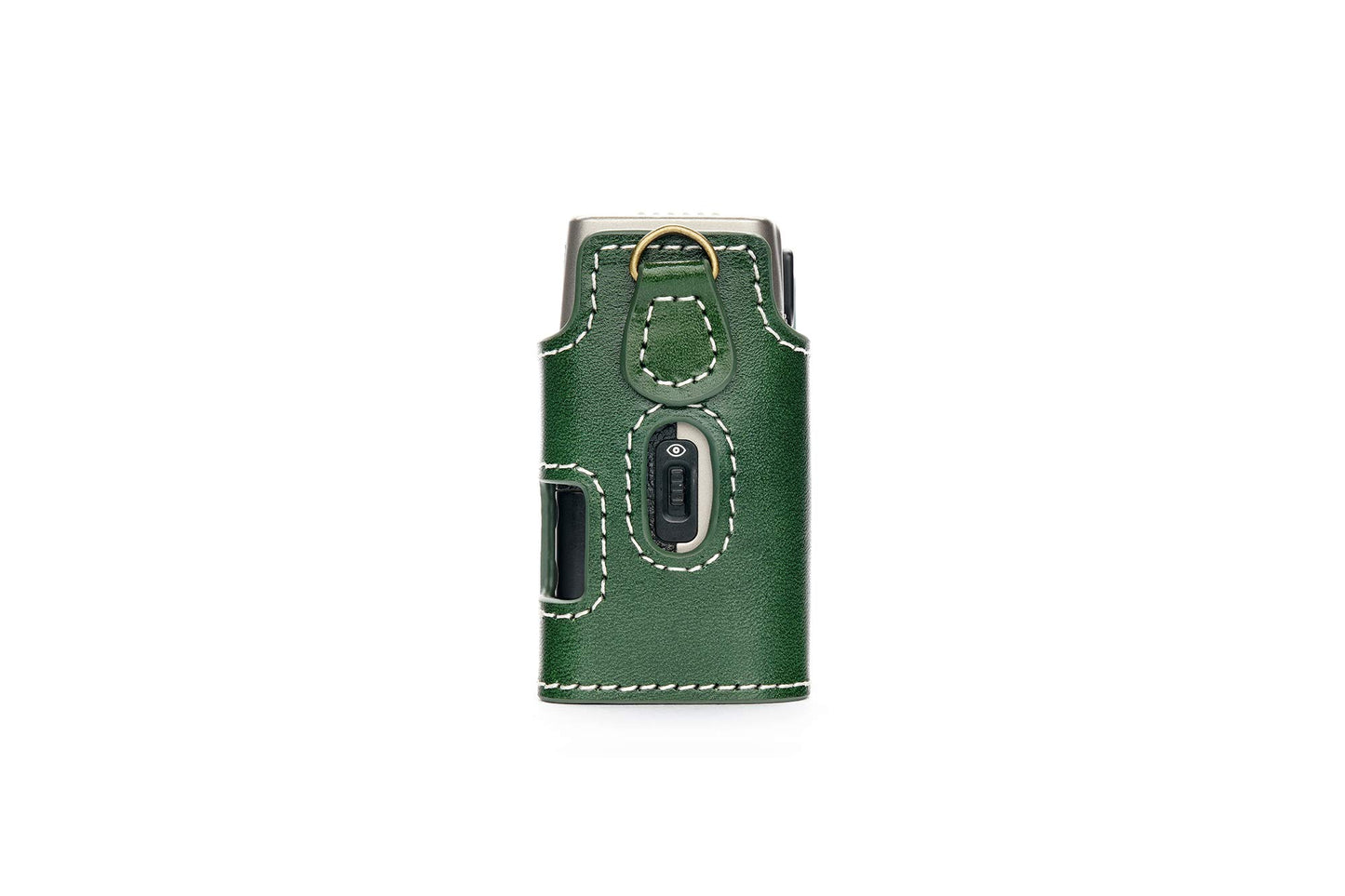 35Ti 28Ti Case, BolinUS Handmade Genuine Real Leather Half Camera Case Bag Cover for Nikon 35Ti 28Ti Camera with Hand Strap (Green)