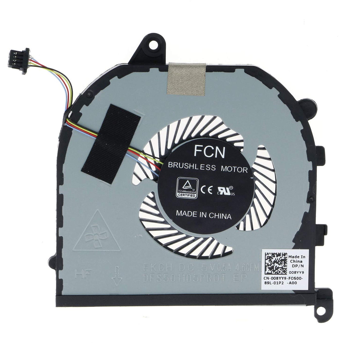 Replacement CPU & GPU Cooling Fan for Dell XPS 15 9570 7590 Precision 5530 008YY9 0TK9J1 TK9J1 08YY9