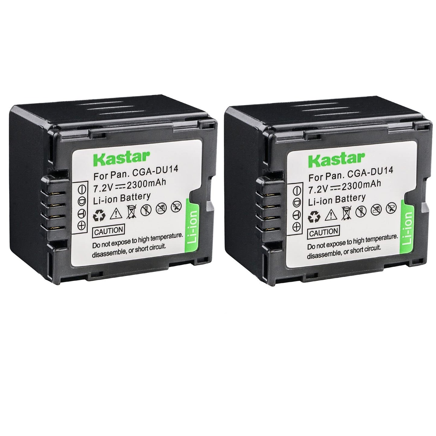 Kastar CGA-DU14 Battery (2-Pack) Replacement for CGA-DU14 CGA-DU21 VBD140 VBD210 NV-GS508 MX500 PV-GS500 SDR-H280 VDR-D400 M75 M95 M250, DZ-BP21SJ
