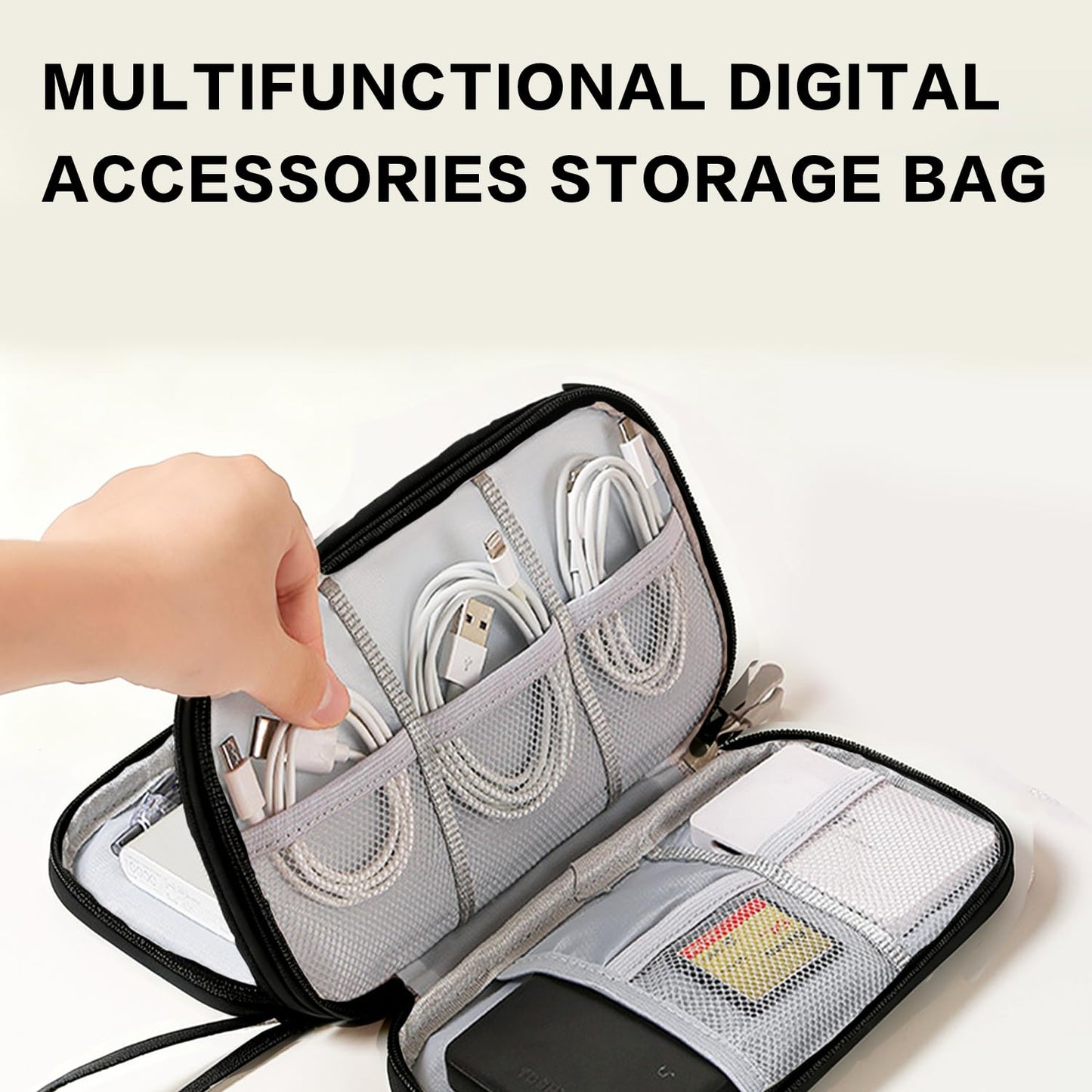 vigorm Data cable storage bag, charger, portable power bank, charging cable bag box, digital organizer bag