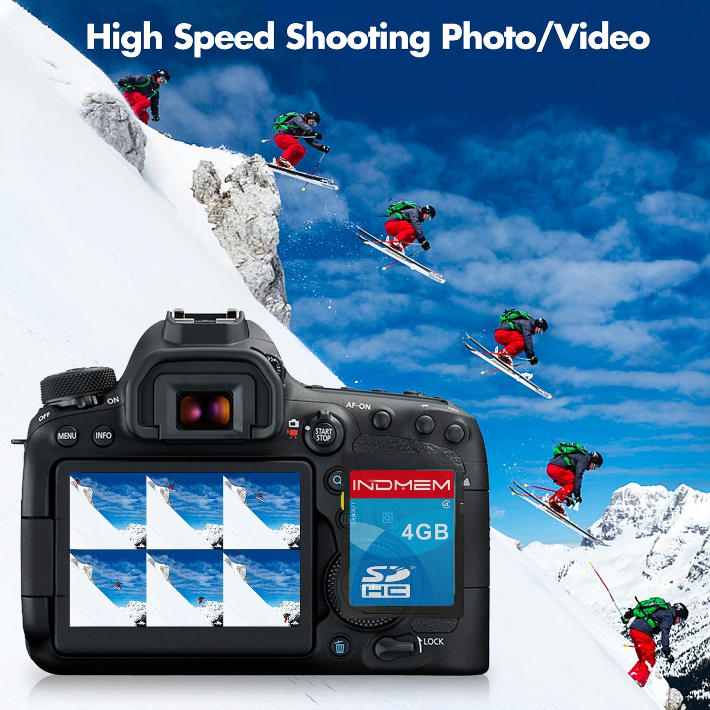 INDMEM SD Card 4GB 5 Pack SDHC Class 4 Flash Memory Card 4 GB Digital Camera Cards