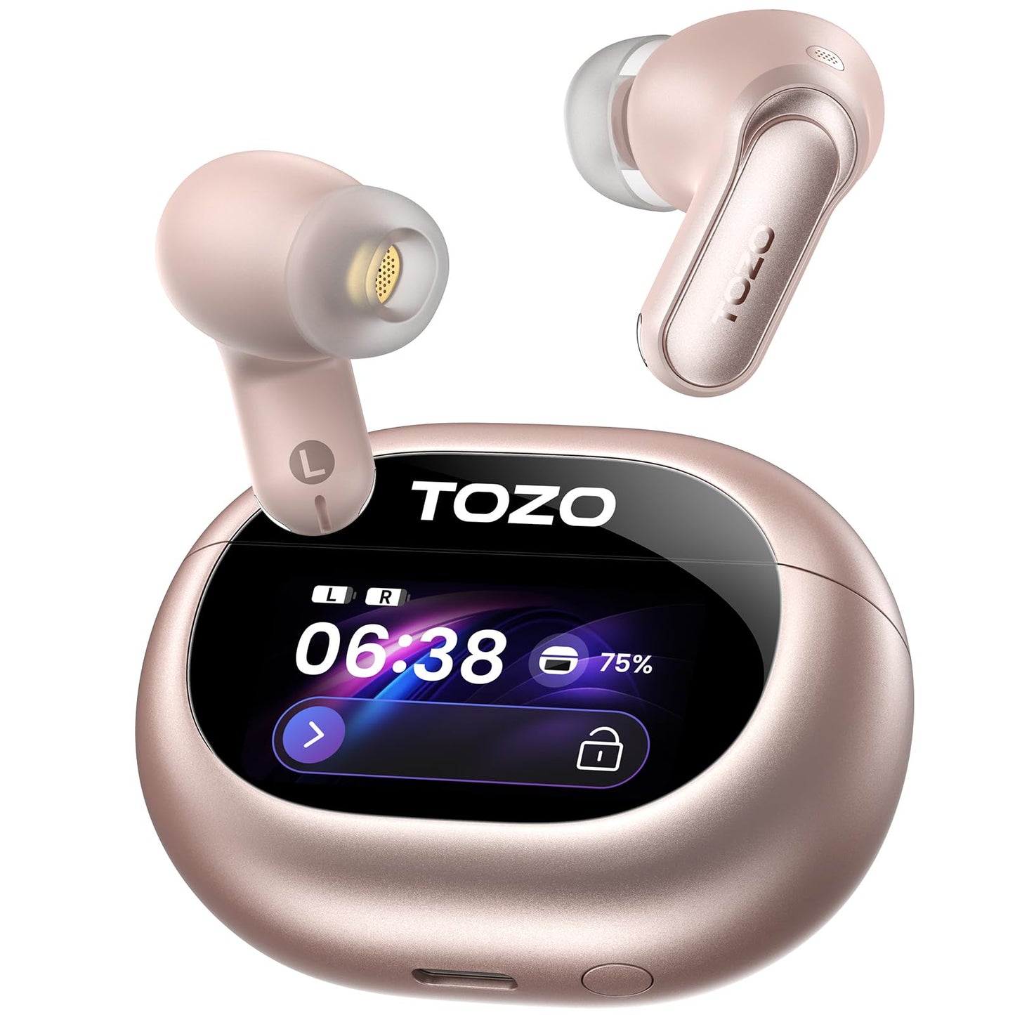 TOZO NC20 Pro Active Noise Cancelling Wireless Earbuds, Smart LCD Screen
